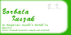 borbala kuszak business card